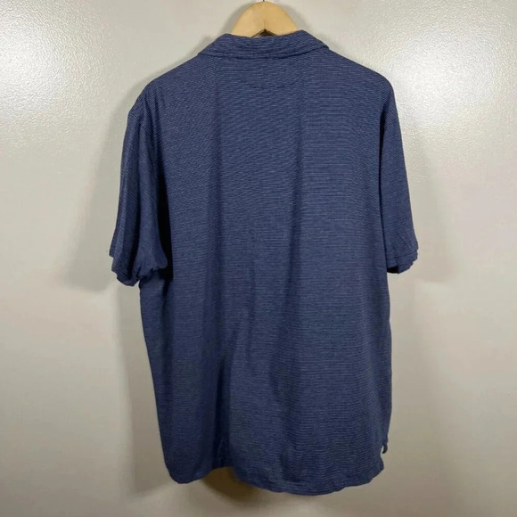 Peter Millar Crown Sport Newport Polo Shirt Mens Size XXL Blue Stripes Silk Pima - Picture 2 of 9